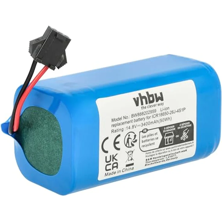 vhbw Akku Ersatz für Eufy 4INR/19/66, PA04 für Home Cleaner Heimroboter (3400mAh, 14,8V, Li-Ion) - Leistungsfähiger Austausch-Akku - 14,8 Volt, Lithium-Ion – Bild 1