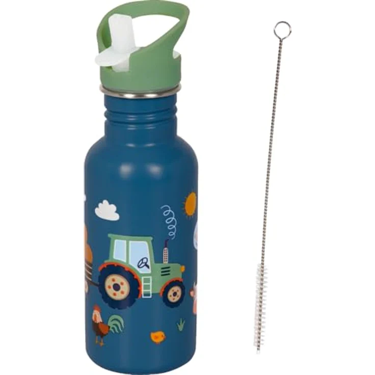 COPPENRATH DIE SPIEGELBURG Edelstahl Trinkflasche Traktor Ed.2, 0,5 l, langlebig und sicher mit Reinigungsbürste – Bild 1