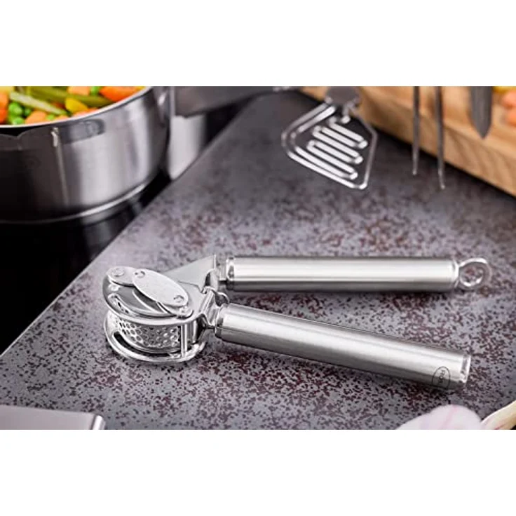 Rösle Knoblauchpresse mit Abstreifer - Presse in Profi-Qualität für Ingwer und Knoblauch - mit klappbarem Sieb - Edelstahl 18-10 - spülmaschinengeeignet – Bild 6