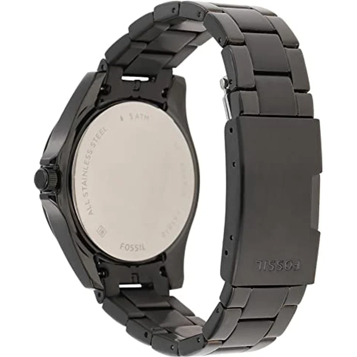 Fossil Damenuhr Riley, QuarzMultifunktionswerk, 38mm Schwarzes Edelstahlgehäuse mit Edelstahlarmband, ES4519 – Bild 5