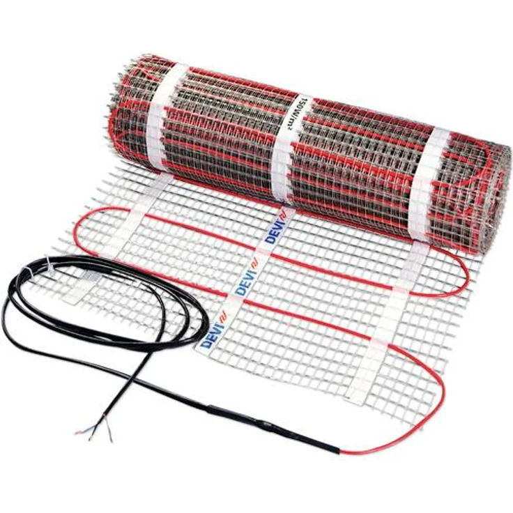 DEVI Dünnbettheizmatte DTIR 10m, 150 W/qm, selbstklebend, 5.0 m² (0.5 x 10.0 m), heizleitungsbelastung 11 W/m