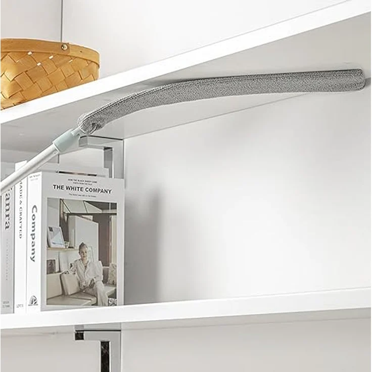 Ruhhy Teleskop-Staubbürste mit zwei Aufsätzen, flexible Reinigung bis 250 cm, grau/silber, 3-teiliges Spar-Set – Bild 3