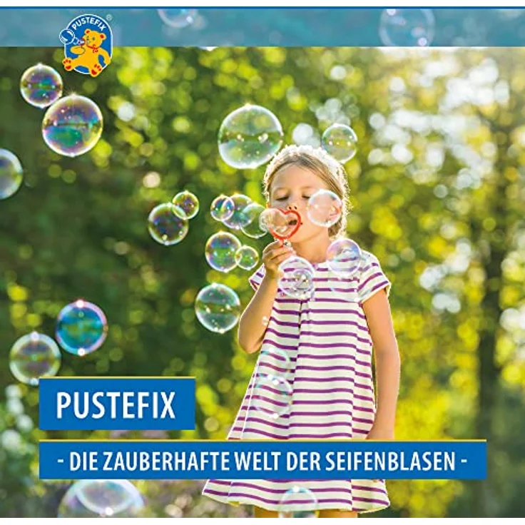 Pustefix Reisekoffer Set I Seifenblasen-Set + original Pixi Buch + Wasserball I Bunte Rainbow Bubbles Made in Germany I Seifenblasen für Kinder & Erwachsene I 250 ml – Bild 2