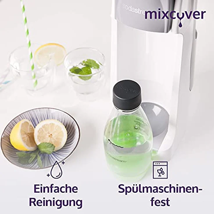 mixcover Ersatzdeckel für SodaStream Plastikflaschen, 3er Set, lebensmittelecht und spülmaschinengeeignet – Bild 4