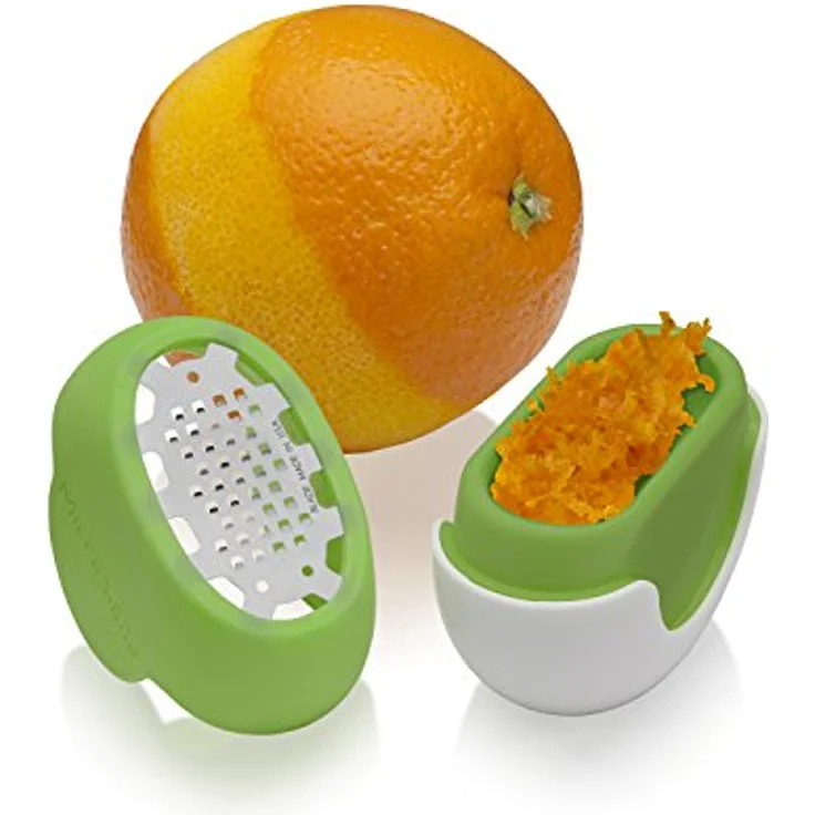 Microplane Zester Reibe Fein Flexi Zesti Grün Edelstahl Silikon für Zitrone, Orange und andere Zitrusfrüchte – Bild 4