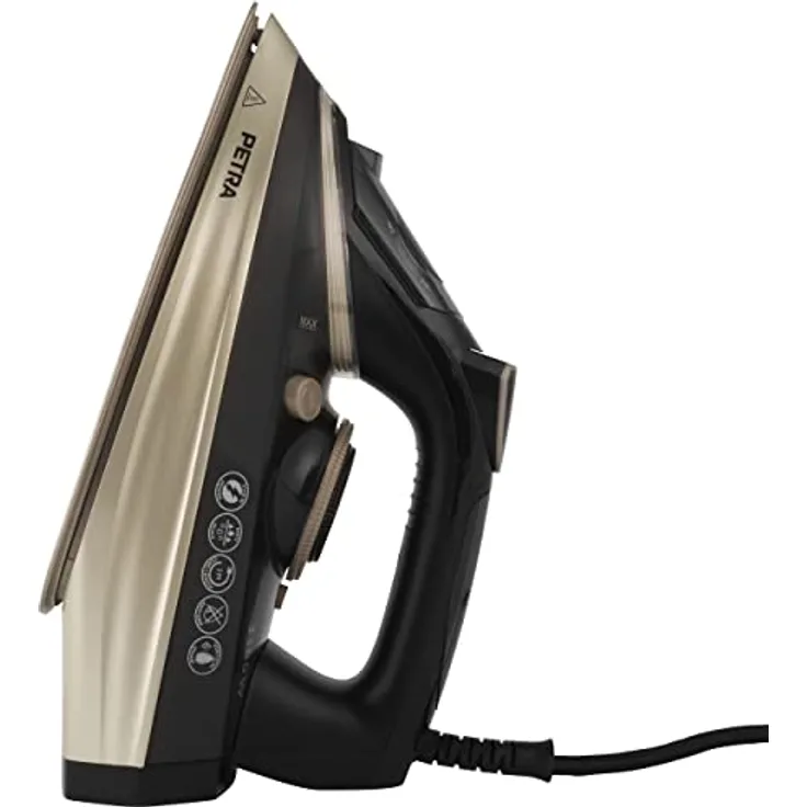 Petra PF0820VDEEU7 Dampfbügeleisen, kleines Bügeleisen mit doppelter keramik bügelsohle, 3100W handbügeleisen mit 200g Dampfstrahler und Wasserspray, 300ml Wassertank, Anti Kalk Und Tropfschutz