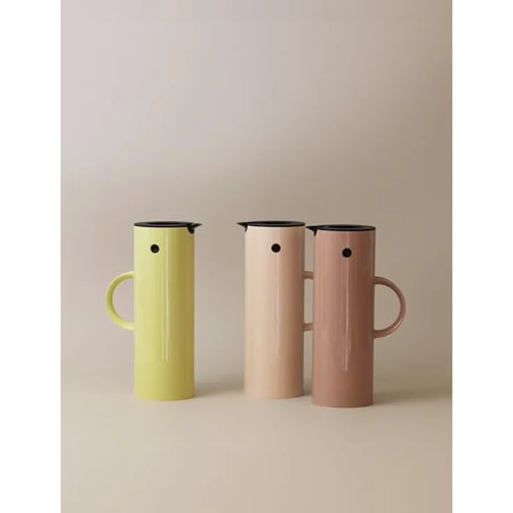 Stelton Isolierkanne EM77, Doppelwandige Thermoskanne mit Glaseinsatz, Magnetverschluss und Schraubdeckel, Vintage-Design, 1 Liter, Laevis – Bild 3