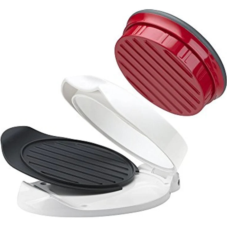 Zyliss Hamburger Presse Grillen, ABS, TPE, Edelstahl, Gummi, Grey, Red, White, Up to 1-2 lb Burger – Bild 2
