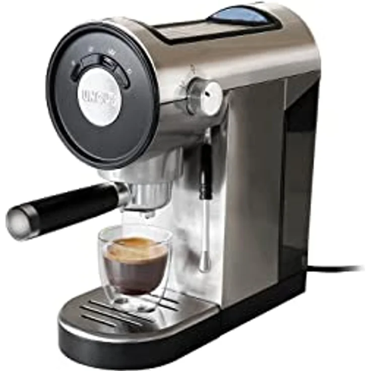 Unold Espressomaschine PICCOPRESSO 28636 | Espresso-Siebträgermaschine Edelstahl für 1-2 Tassen Espresso, mit schwenkbarer Milchschaumdüse, Heißwasserfunktion, 0,9 Liter Wassertank, 1150-1360 Watt – Bild 1