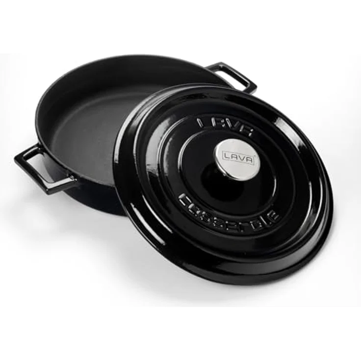 LAVA Signature Mehrzweck-Schmorofen aus emailliertem Gusseisen, 3 1/2 Quart, Obsidian-Schwarz – Bild 3