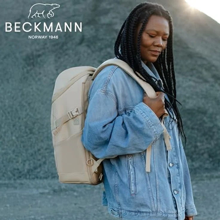 Beckmann Norway Street FLX Freizeitrucksack, ergonomisches Design, 35 Liter erweiterbar, wasserabweisend, für Laptop bis 16 Zoll, schwarz – Bild 8