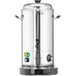 HENDI Heissgetränkespender, Doppelwandig, Energiesparend, non drip Hahn, wartungsfreies Heizelement, Temperatur regelbar bis 110°C, mit Trockenkochschutz, 9L, 230V, 2200W, 343x345x(H)517mm, Edelstahl
