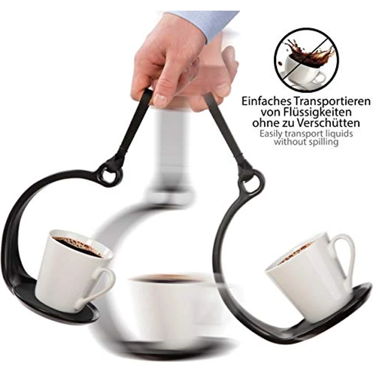 ONVAYA Getränkehalter schwarz Tassenhalter Getränketräger Becherhalter Cup Holder für Heiß- und Kaltgetränke – Bild 4