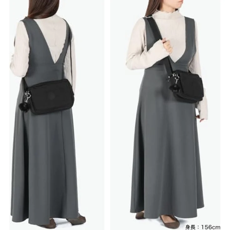 Kipling Basic Abanu M, Umhängetasche 24 cm aus robustem Material, grau mit verstellbarem Schultergurt und Seitentaschen – Bild 8