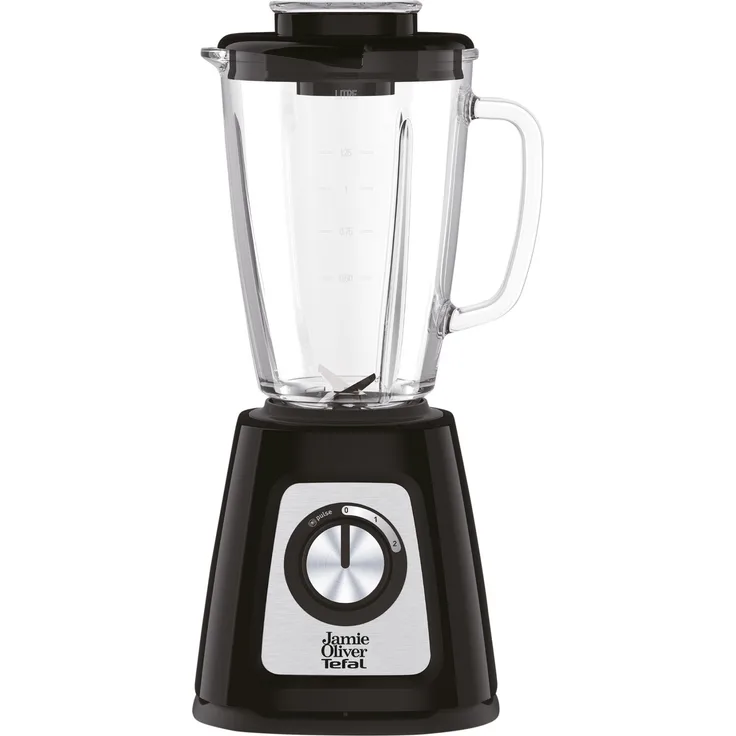 Tefal Blender BL43JN, Standmixer mit 800 W, Glaskanne, 6 Edelstahlklingen, temperaturbeständig, kompaktes Edelstahl-Design