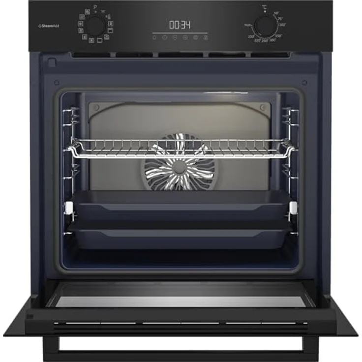 Beko BBIS17300BCS b300 Einbau-Backofen 72 Liter, Multifunktionsofen mit 12 Funktionen, SteamAdd-Dampffunktion, SoftClose-Tür, katalytische Rückwand, versenkbare Knebel, Schwarz – Bild 5