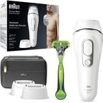 Braun IPL Silk Expert Pro 5 Haarentfernungsgerät Herren, dauerhaft sichtbare Haarentfernung, Gillette Body Rasierer & Tasche, Alternative zur Laser Haarentfernung, Geschenk Mann, PL5145, weiß/silber