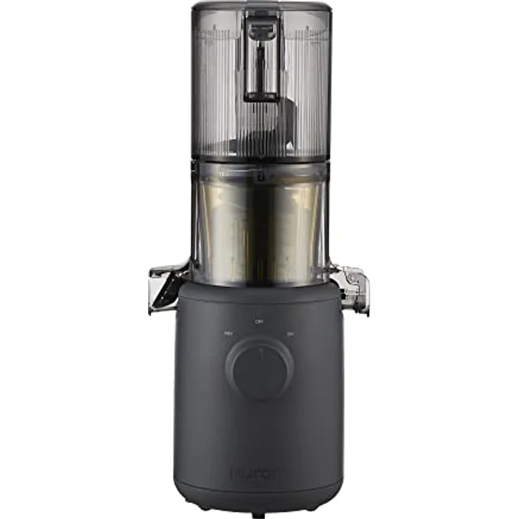 HUROM | Slow Juicer | Entsafter Gemüse und Obst | H310A | Elektrische Kaltpresse | Ruhiger Motor | Leicht zu Reinigen | 220ml | 100 Watt | BPA Frei |Schlankes Design | Kohlfarbe
