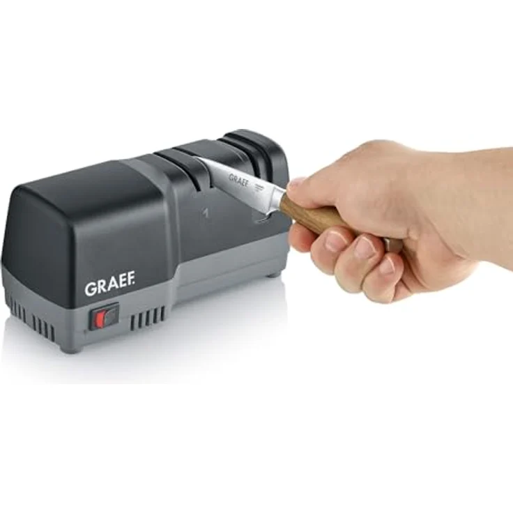 Graef CC82EU, Messerschärfer mit CrissCross-Schärftechnologie und festem Winkelführungssystem, Schwarz – Bild 3