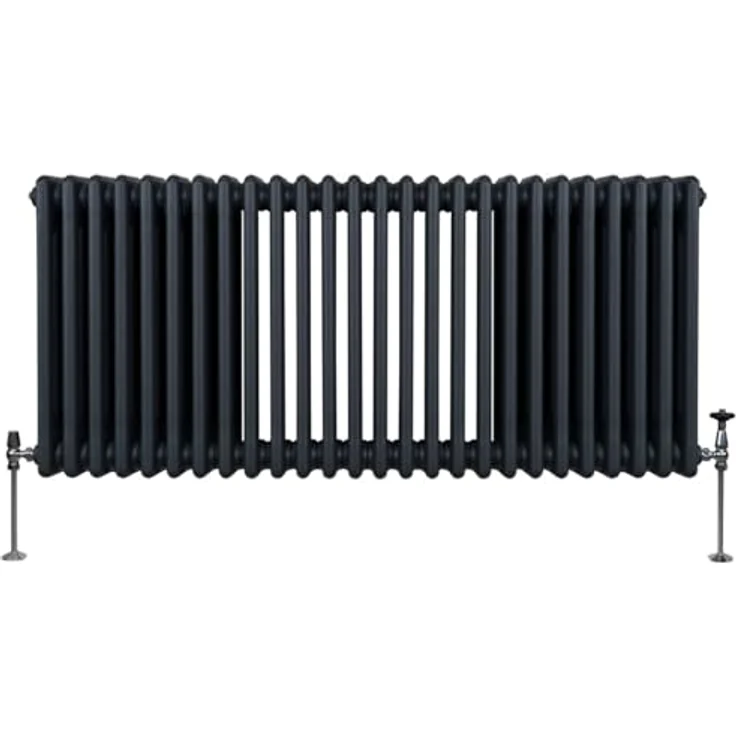 Monster Shop Traditioneller 3-Spalten-Heizkörper 600 x 1192mm | Matt Anthrazit Grau Kohlenstoffstahl | Hohe Wärmeleistung - 6255 BTU | Stabile Montage & leichte Wartung – Bild 2