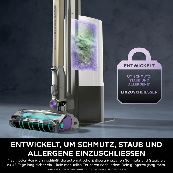 Shark PowerDetect Clean & Empty Akku-Staubsauger 380W, 70 Min Laufzeit, 2L Volumen, EdgeDetect, ideal für Tierhaare & Allergiker – Bild 8