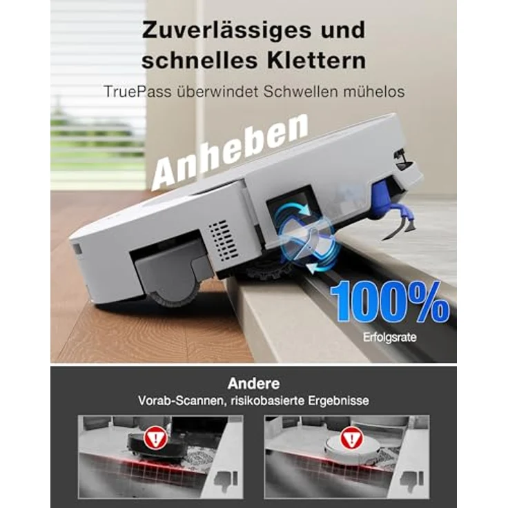 ECOVACS DEEBOT T90 OMNI, Saug- und Wischroboter mit 30.000 Pa Saugkraft, All-in-One OMNI-Station, selbstreinigende OZMO ROLLER 3.0, AIVI 3D Navigation, schwarz – Bild 7