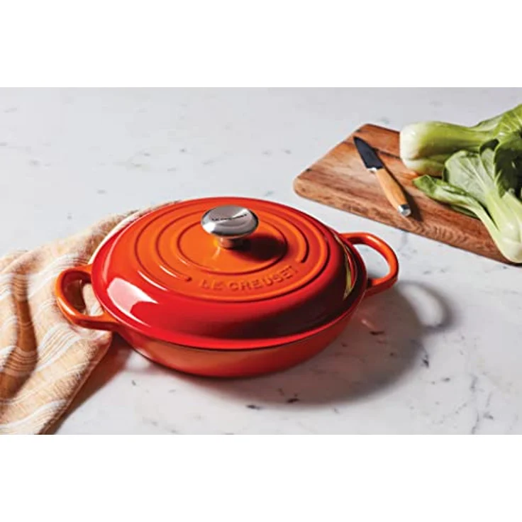 Le Creuset Signature Gusseisen Gourmet-Profitopf, Rund, Ø 26 cm, 2 l, Für alle Herdarten inkl. Induktion geeignet, Ofenrot – Bild 6