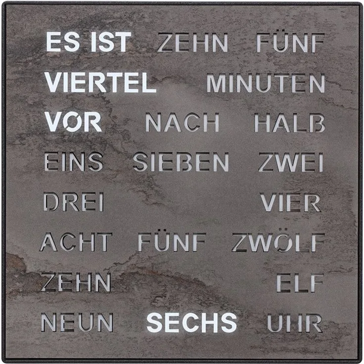 FILIUS zeitdesign Wortuhr als Tisch- und Wanduhr, 28x28x4cm, präzise LED-Anzeige, Made in Germany