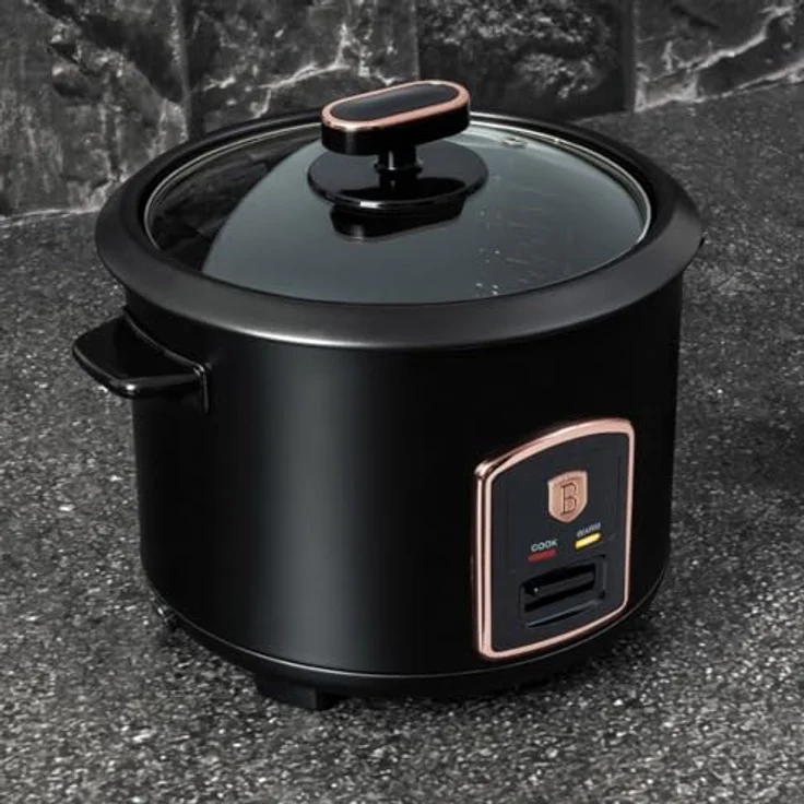 Berlingerhaus BH-9554 1,8 l Schwarze Rose Kollektion Reiskocher mit antihaftbeschichtetem Aluminium-Innentopf – Bild 2