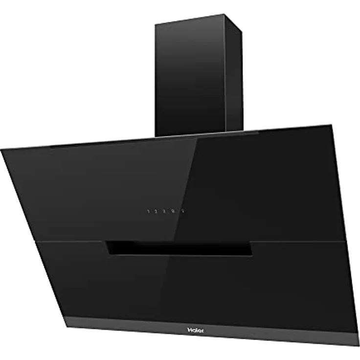 Haier HADG9DCS56B Dunstabzugshaube/Kopffreihaube / 90 cm/hON-App/LED Touch/Timer/Um- und Abluftbetrieb/Stahl und Glas in schwarz – Bild 2