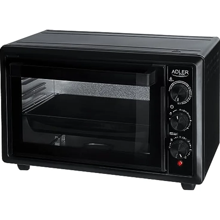 Adler Europe AD 6023 Minibackofen Elektrischer Ofen mit einem Fassungsvermögen von 26 L und Konvektionsfunktion, 6 Backmodi, Timer: 0-90 Minuten, 1500W