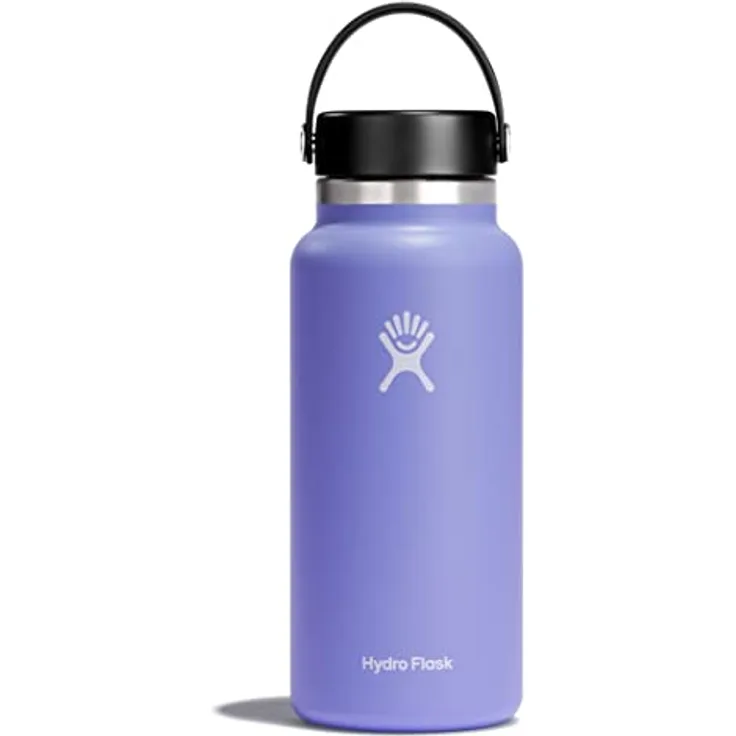 HYDRO FLASK - Trinkflasche 946ml (32oz) - Isolierte Wasserflasche aus Edelstahl - Sportflasche mit auslaufsicherem Flex Cap-Deckel & Gurt - Thermoflasche Spülmaschinenfest - Größe Öffnung - Lupine
