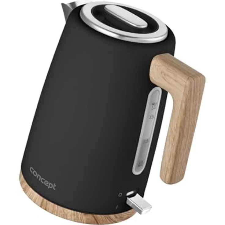 Concept RK3316 Edelstahl-Wasserkocher 1,7 l schwarz, stilvolles Design mit Strix-Anschluss und dreifacher Sicherheitsverriegelung – Bild 4