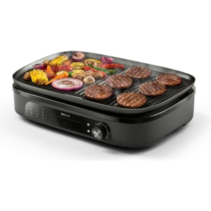 Philips Tischgrill, elektrisch mit Antihaftbeschichtung und kompakter Bauweise – Bild 1