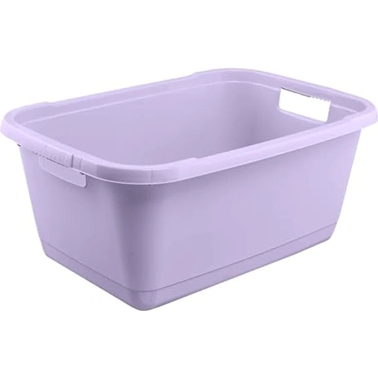 keeeper aenna Wäschewanne, stabiler Kunststoff, 52 l, Soft Purple, ergonomische Griffe, platzsparend und vielseitig – Bild 2