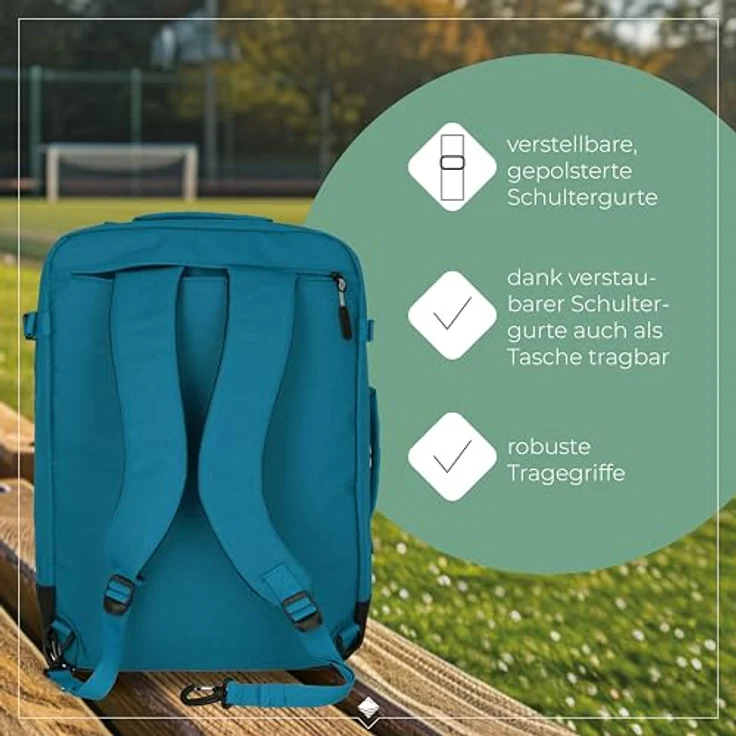 travelite Kick Off Multibag Rucksack 50 cm, petrol – Bild 6