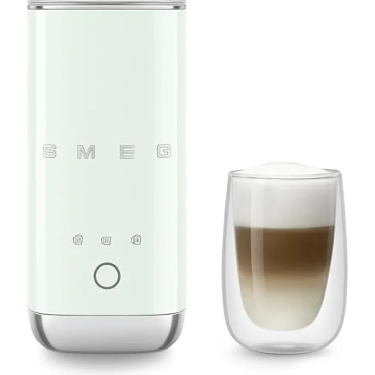 Smeg MFF02PGEU Milchaufschäumer, 50er-Jahre Design, für heiße und kalte Milch, keramische Beschichtung, automatische Abschaltung, grau – Bild 9