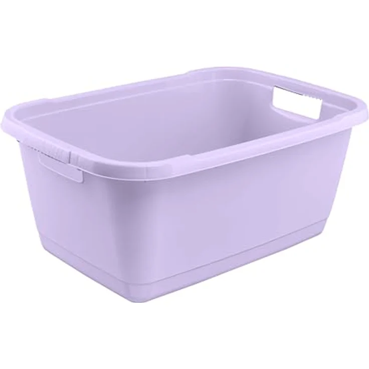 keeeper aenna Wäschewanne, stabiler Kunststoff, 52 l, Soft Purple, ergonomische Griffe, platzsparend und vielseitig – Bild 1