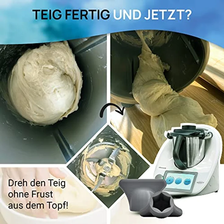 Mix-Slider ® Teiglöser Teigblume für Thermomix, Zubehör für Vorwerk Küchenmaschine TM5 + TM6 3D gedruckt Made in Germany (Silber Grau) - Preisvergleich – Bild 3