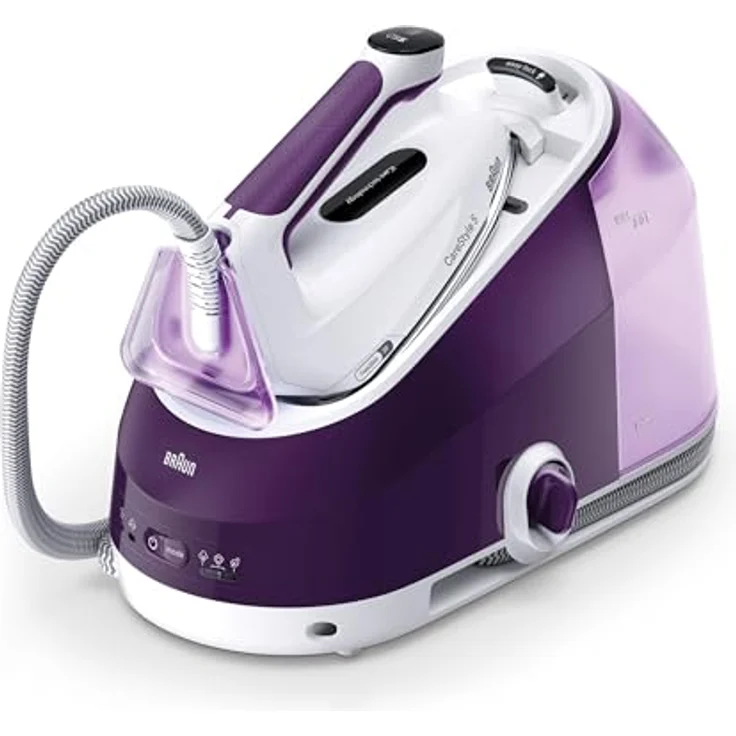 Braun CareStyle 5 IS5247VI Dampfbügeleisen mit FreeGlide-Technologie 3D, 145 g/min Dampf, schnelles Aufheizen, iCare-Modus, vertikales Bügeln, abnehmbarer 2-L-Tank, 2400 W, Violett – Bild 1