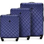 WITTCHEN Reisekoffer 3er Koffer-Set Rollkoffer Trolley Handgepäck Hartschale aus ABS mit 4 Spiner Rollen Zahlenschloss Teleskopgriff Classic line Dunkelblau