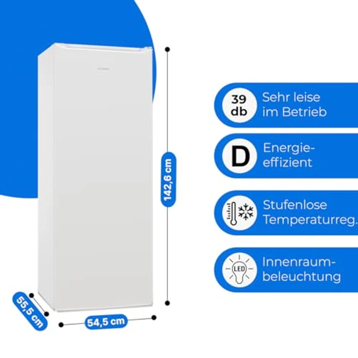 Bomann Kühlschrank VS 7363, 242L Vollraumkühlschrank ohne Gefrierfach, 5 Ablagen, 39 dB, weiß – Bild 6