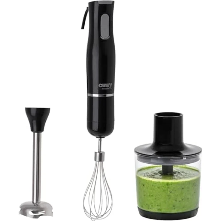 Camry Stabmixer CR 4630, Stabmixer-Set, Edelstahlklingen, 800W, mit Becher Schneebesen, schwarz – Bild 5