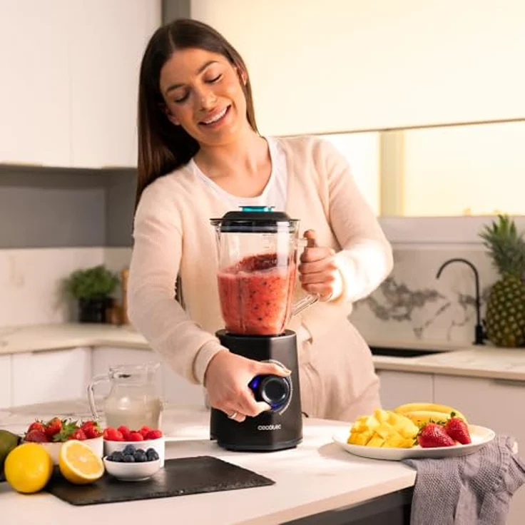 Cecotec Standmixer Power Black Titanium 2300MAX, 2300W, 1,5L, 5 Geschwindigkeiten, 6 Klingen mit schwarzer Titanbeschichtung, hitzebeständiger Krug – Bild 2