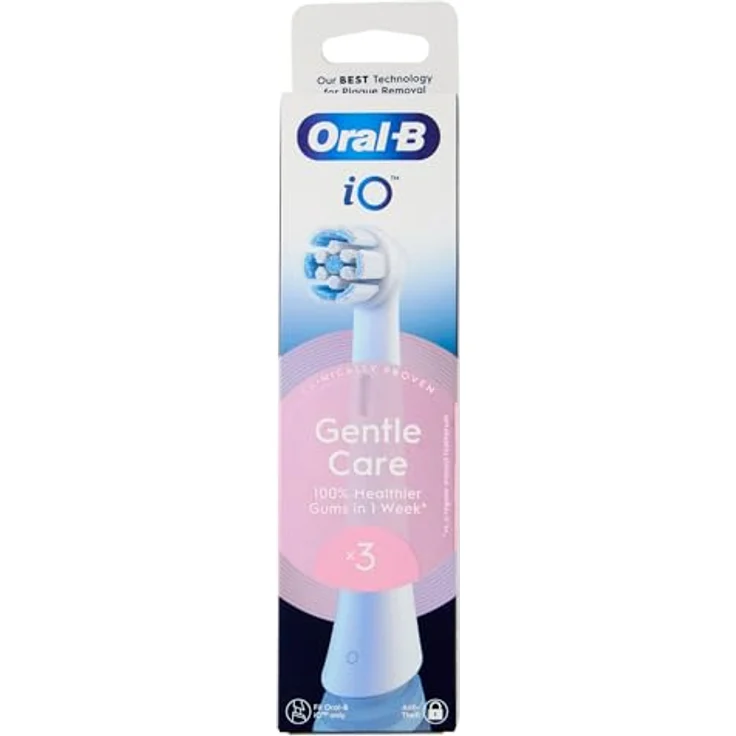 Oral-B iO Series Gentle Care Ersatzbürsten, Original runde Bürstenköpfe, für empfindliches Zahnfleisch, 3, mit farbwechselnden Borsten – Bild 1