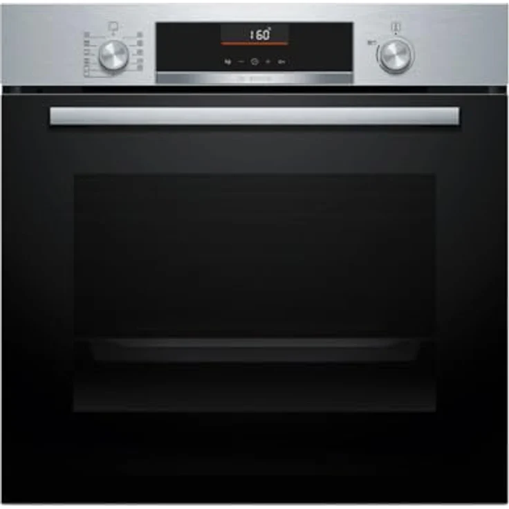 Bosch Serie 6 HBG536ES4, Einbaubackofen mit 71 l Volumen, 3400 W, AirFry, 3D Heißluft, schwarz/silber – Bild 1