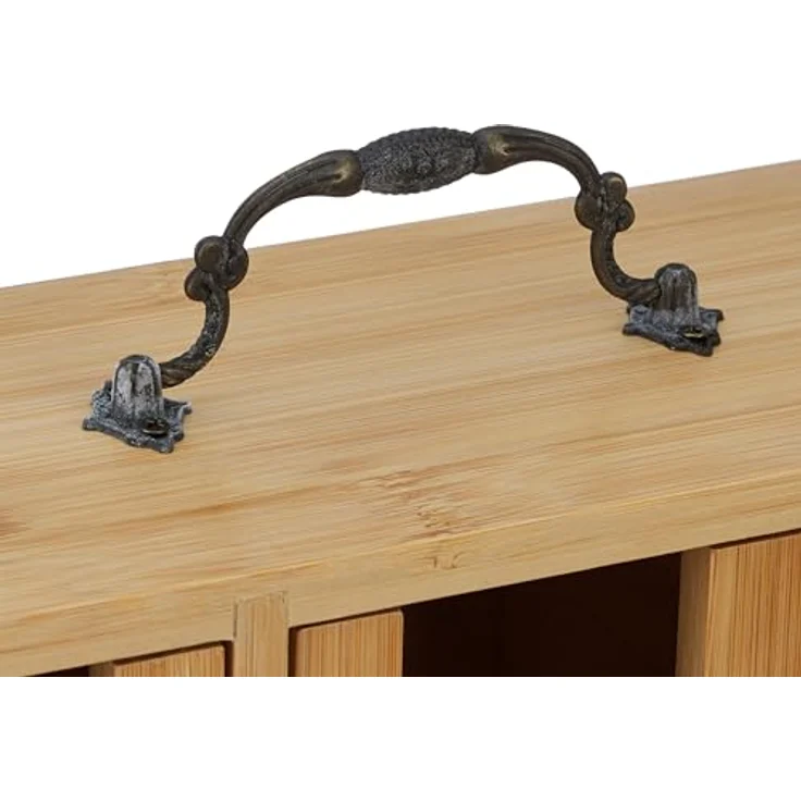 relaxdays Teebox Bambus Tee-Organizer mit 9 Fächern, Naturfarben, ideal zur übersichtlichen Teebeutelaufbewahrung – Bild 7