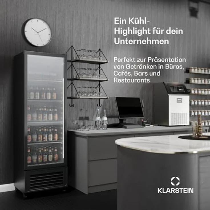 Klarstein GrandCooler HEA-GCoolerBK-306L, 306 Liter Getränkekühlschrank mit doppelt verglaster Tür, schwarz, energieeffizient, verstellbare Regale, LED-Beleuchtung – Bild 5