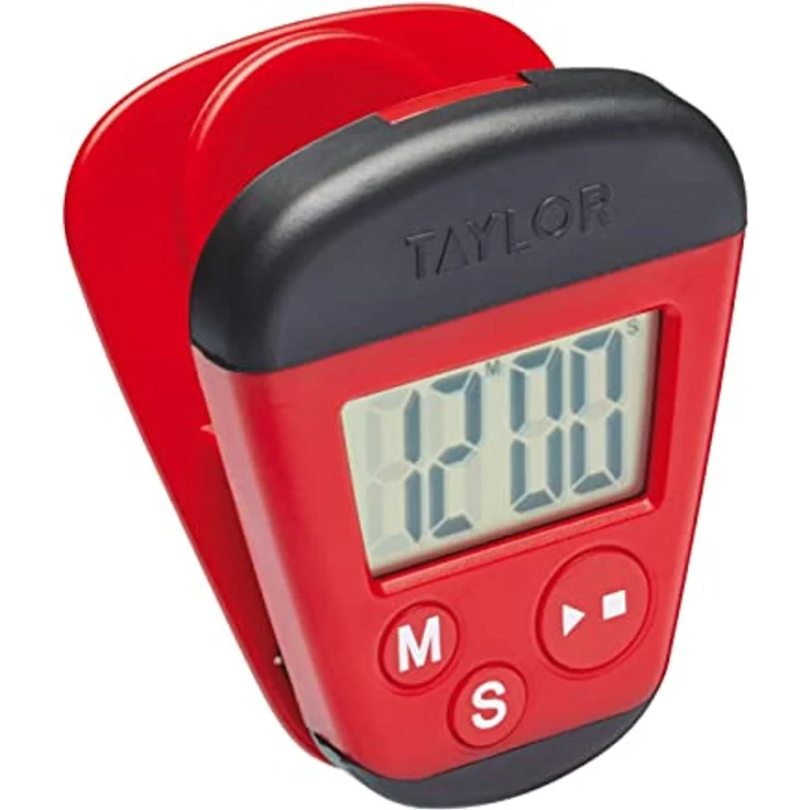 Taylor TYPTIM100CLIP Pro Digital Kitchen Timer with Memo Clip and Magnetic Back, Plastic, Rot-Schwarz – Bild 2