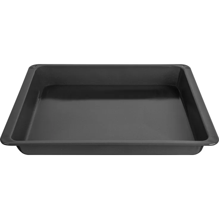 Amica Fettpfanne 00098, rechteckige Metallpfanne, schwarz, ausziehbar für Backofen, 43 x 38 cm